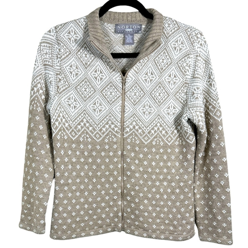 NORTON Soft , Perfect Wool Blend Zip Up Cardigan Women's Size PSmall